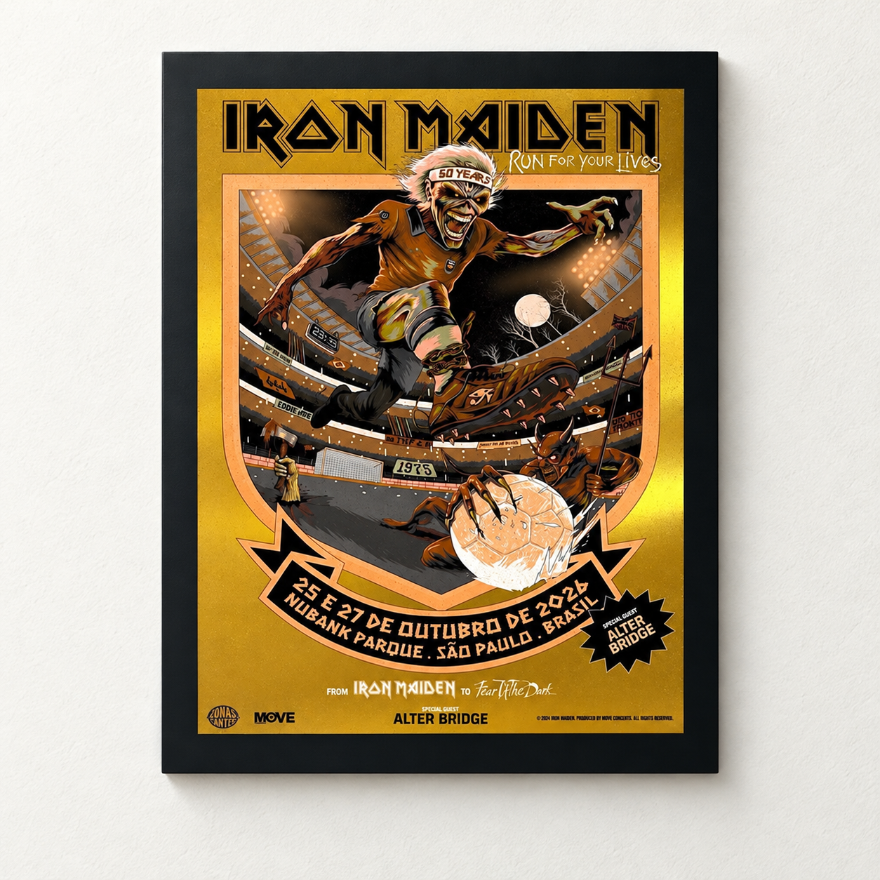 Iron Maiden Sao Paulo Brazil Event Poster 2026 Live At Nubank Parque 25 27 October 2026 Football Eddie Poster Canvas