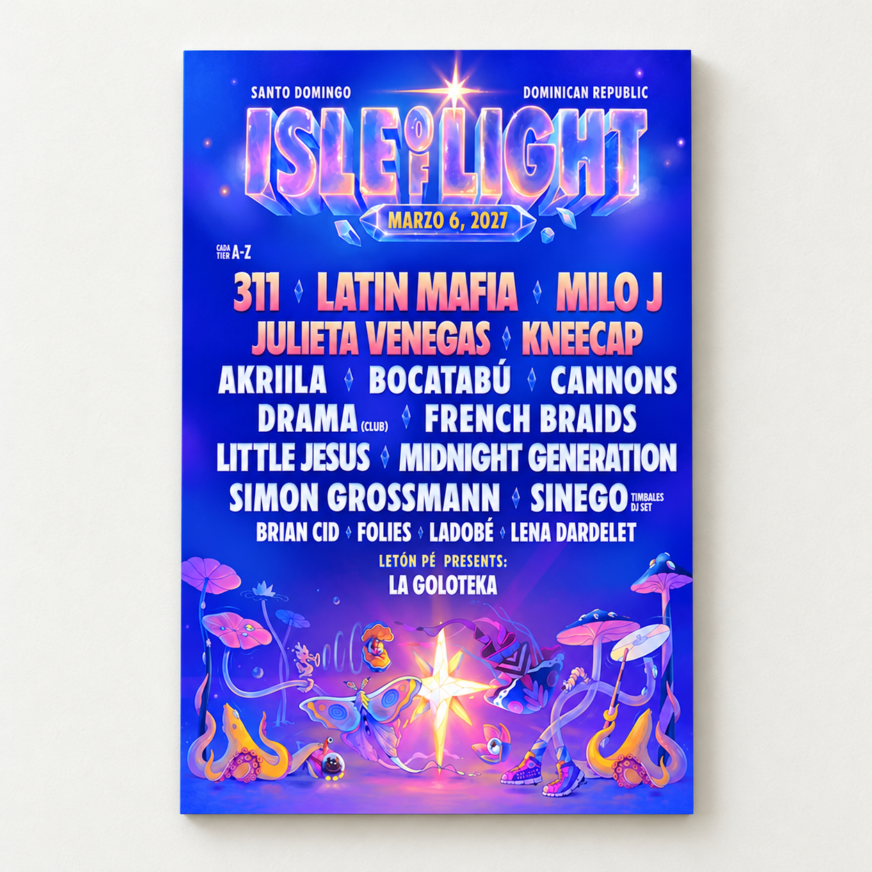 Isle Of Light Music Festival 2027 In Santo Domingo Dominican Republic On March 6 2027 Line Up Home Decor Poster Canvas