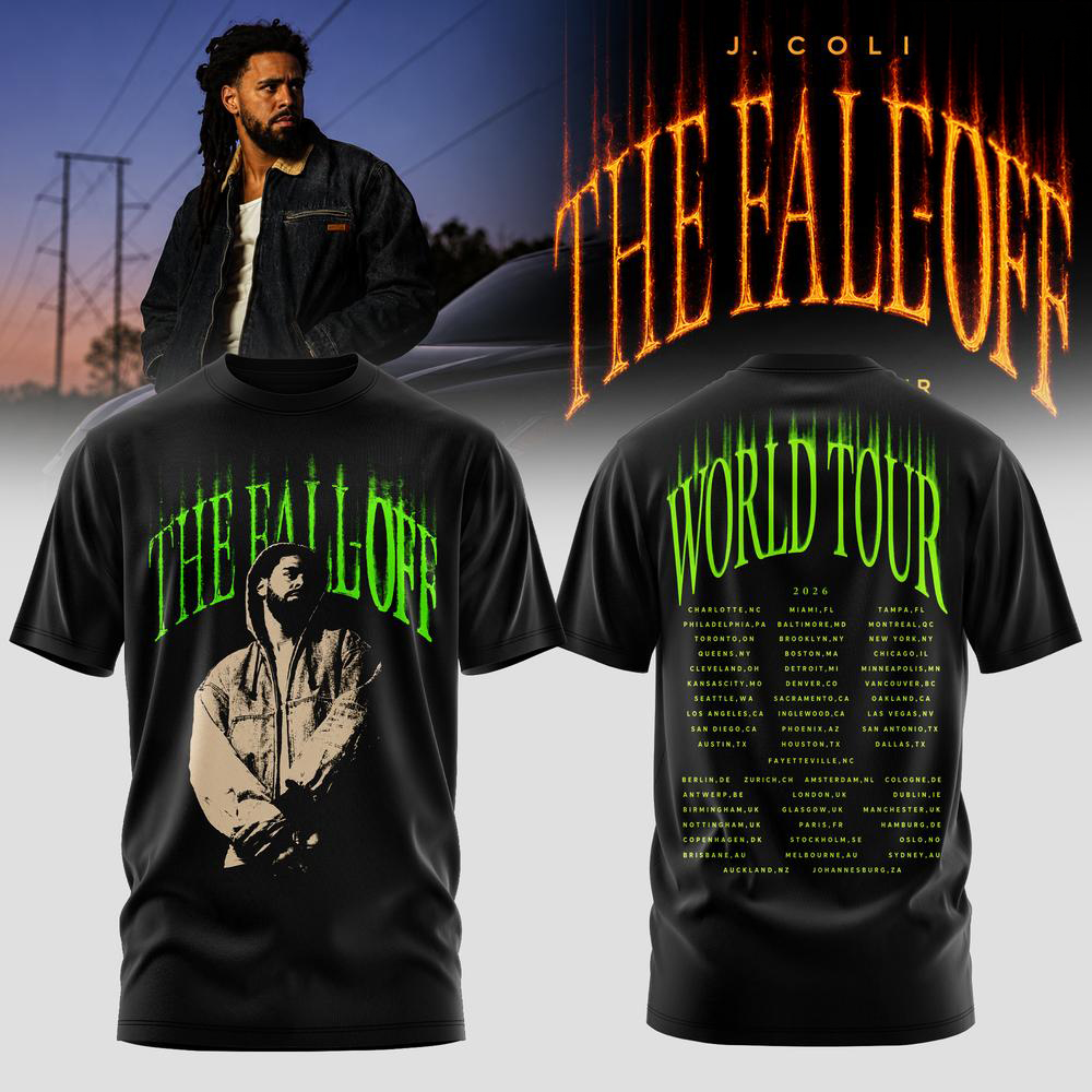 J Cole Black and Green Music Tour T Shirt