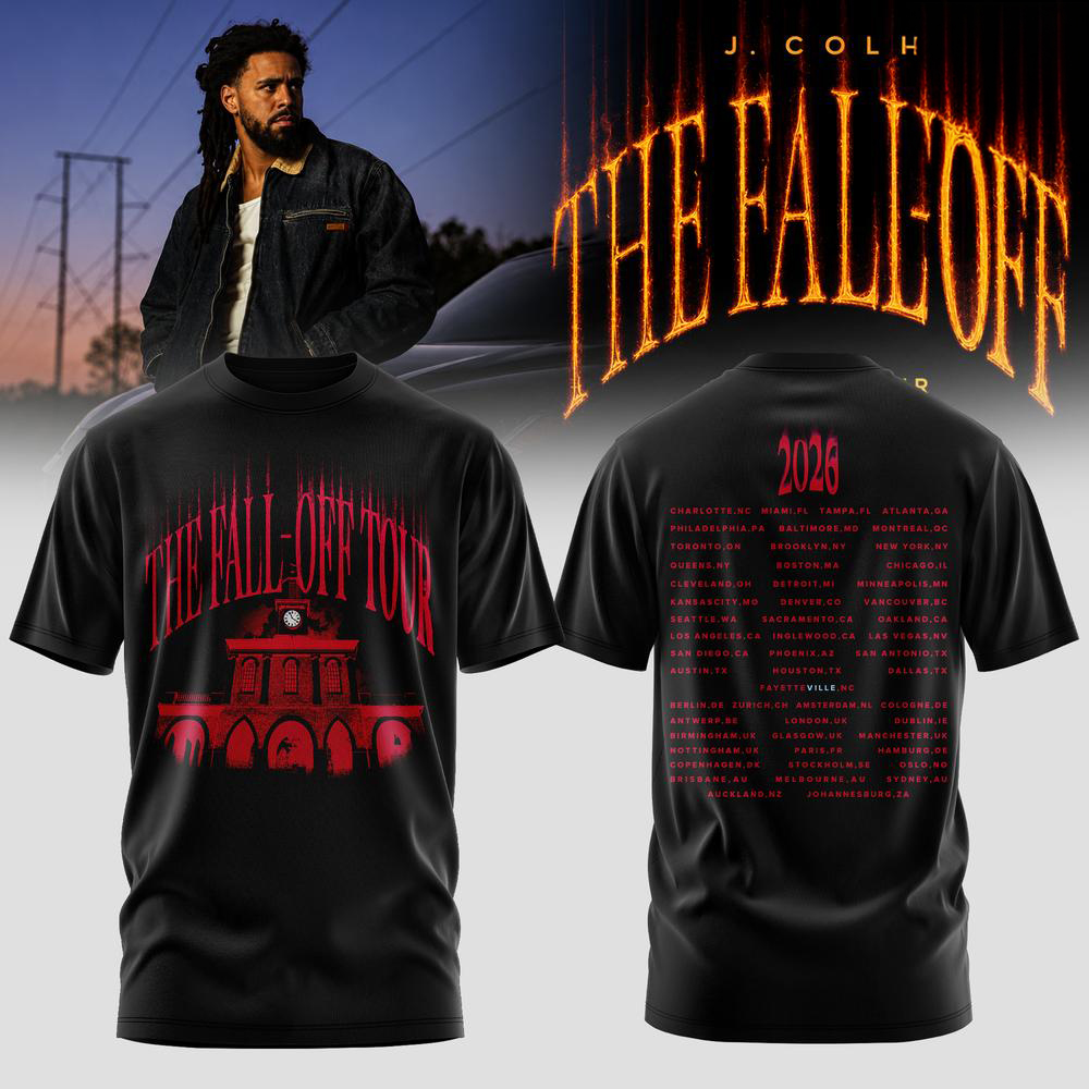 J Cole Black The Fall Off World Tour Graphic T Shirt