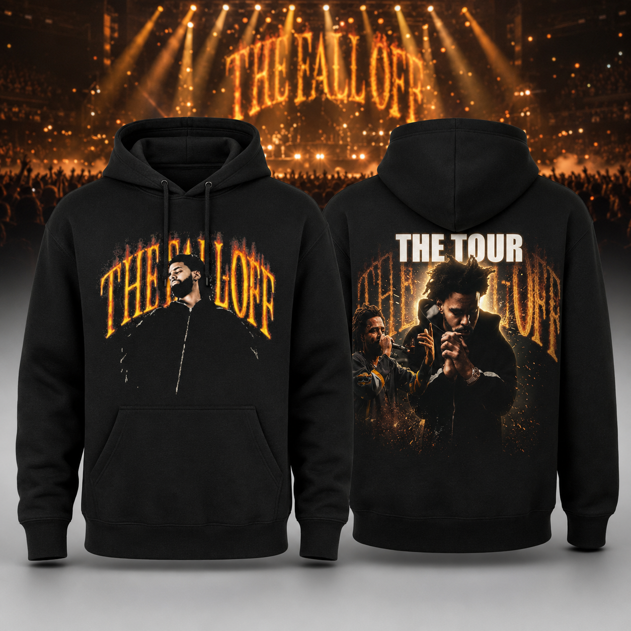 J Cole The Fall Off Black and Green Neon Hoodie