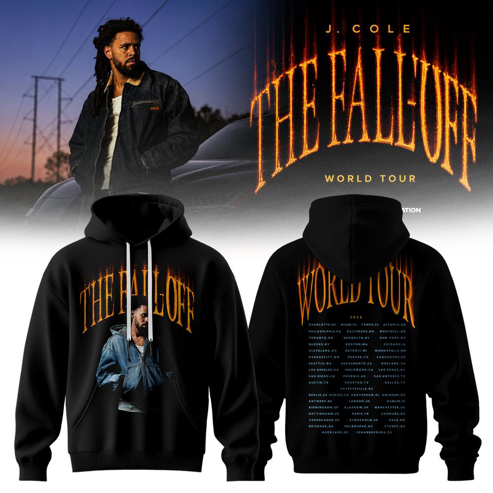 J Cole The Fall Off Black Tour Dates Pullover Hoodie