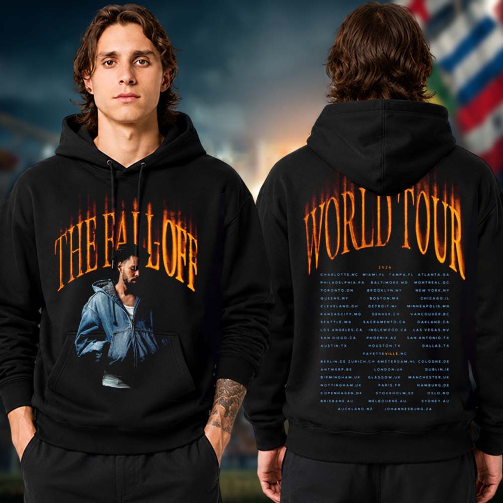 J Cole The Fall Off Face Graphic Hoodie