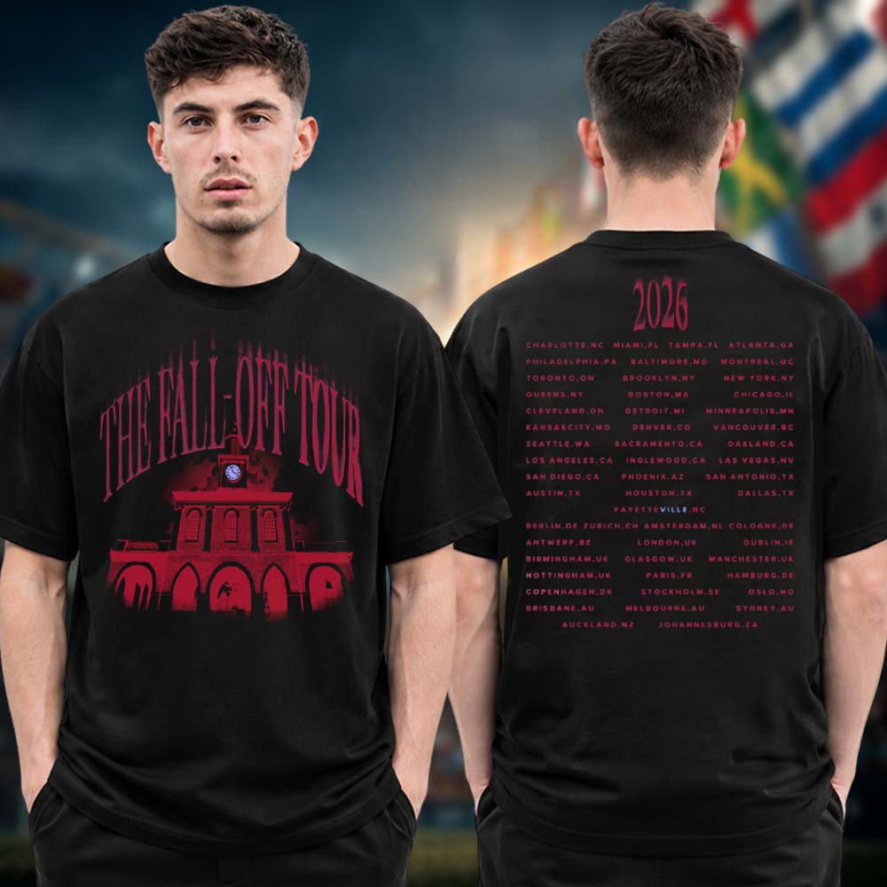 J Cole The Fall Off World Tour 2026 Markethouse Two Sided Tour Dates Unisex T Shirt