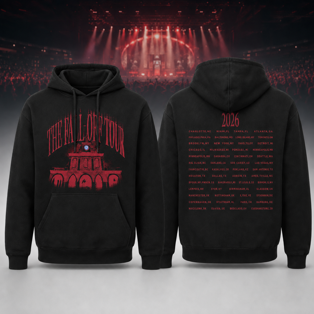J Cole World Tour Black Marketplace Graphic Hoodie