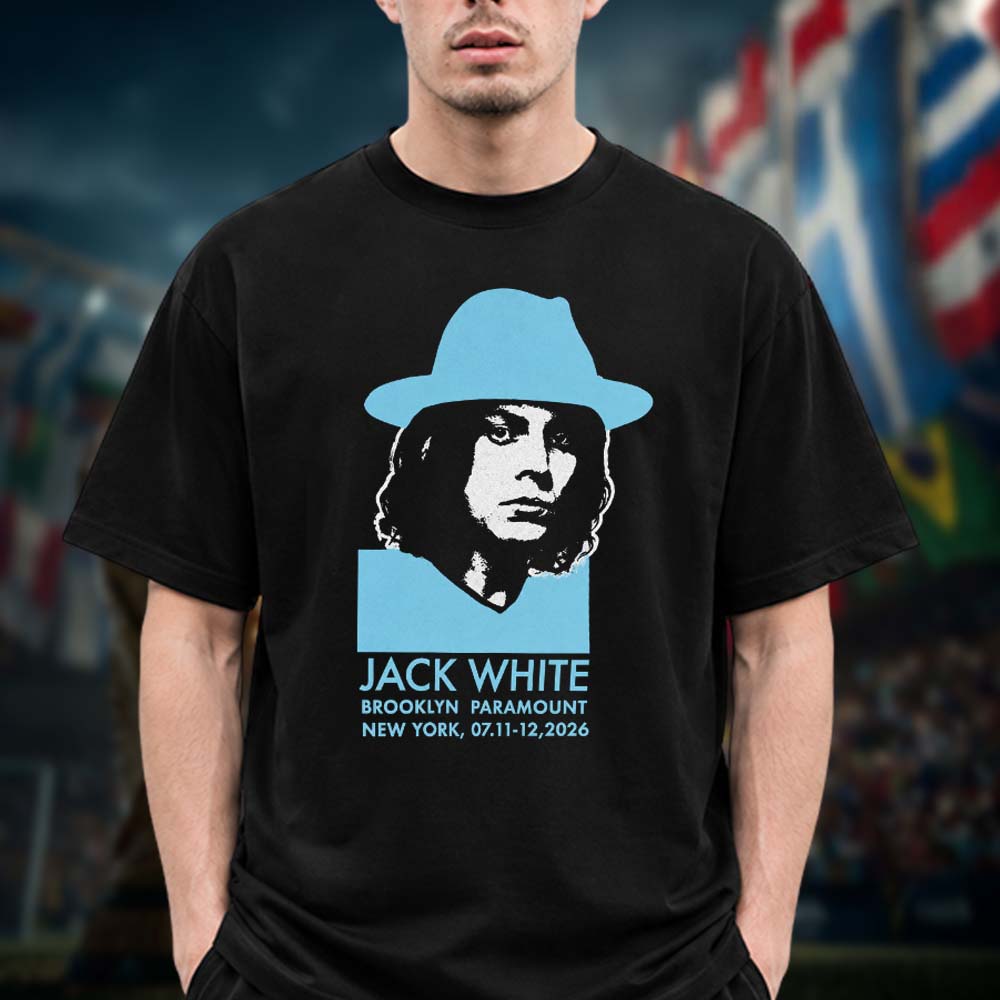 Jack White Brooklyn New York Live Event T Shirt from Brooklyn Paramount In Brooklyn New York On July 11 12 2026 Unisex T Shirt