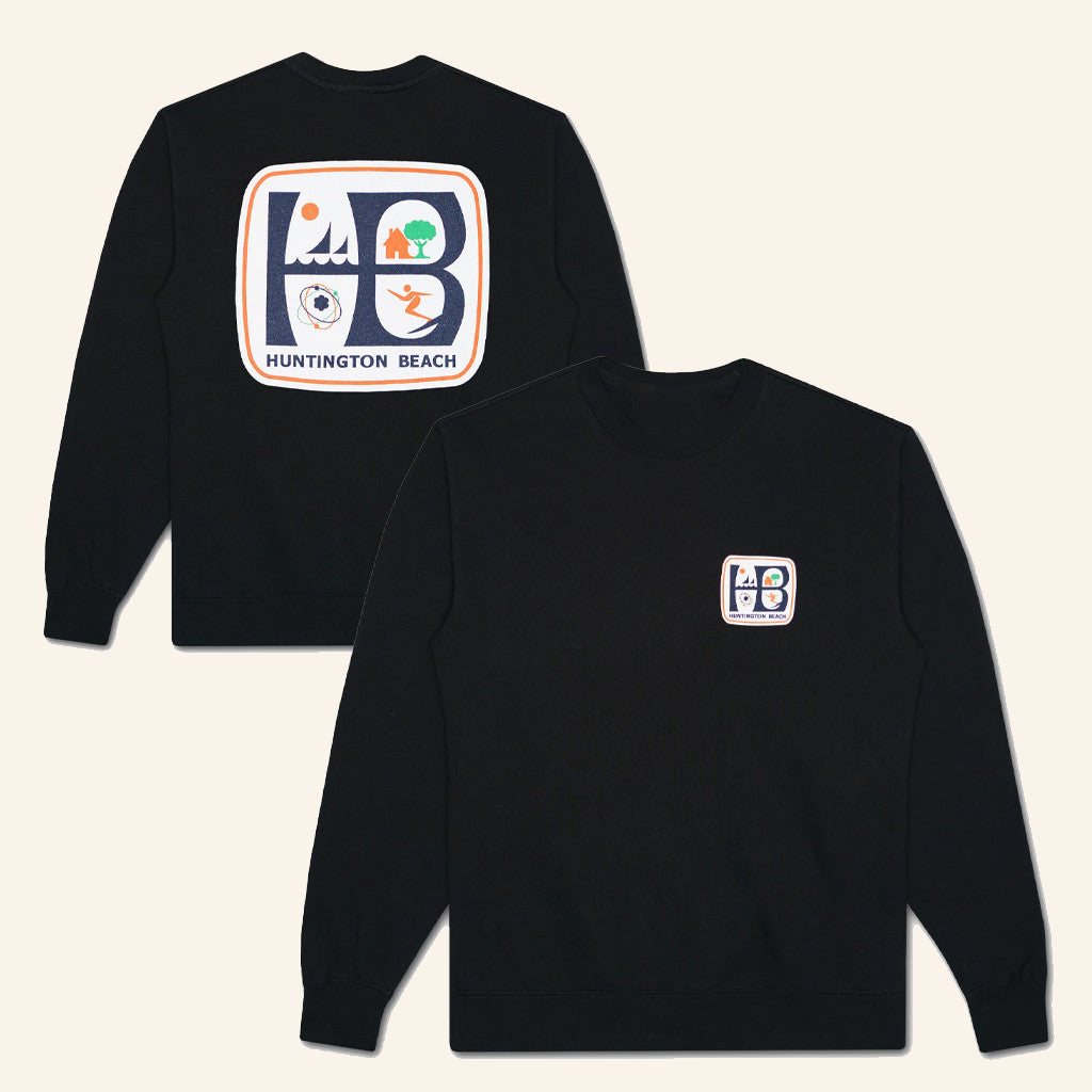 Jacks Surfboards Merch HB City Logo Black Sweatshirt Christmas Ideas For Husband