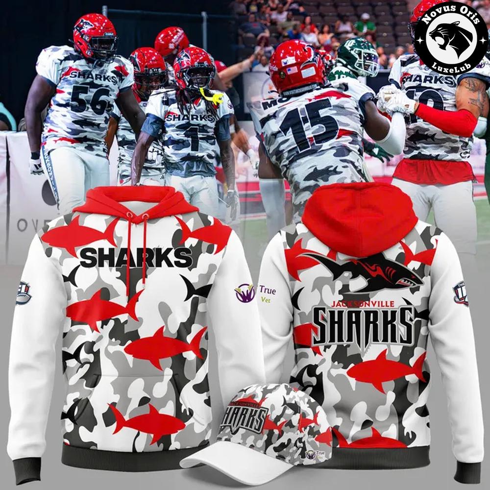 Jacksonville Sharks IFL Salute to Service Camo Hoodie 1 - Unicasport Jacksonville Sharks IFL Salute to Service Camo Hoodie