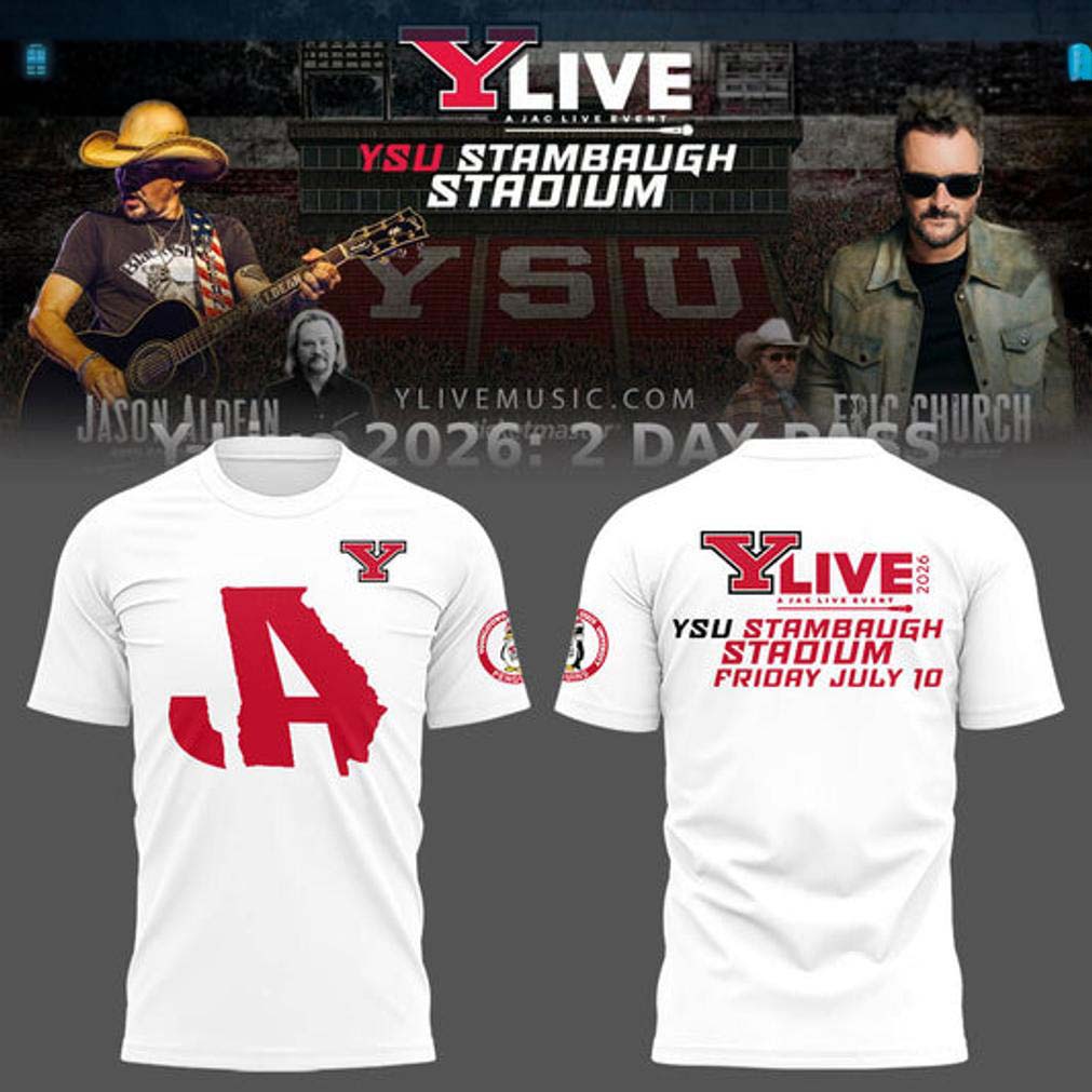 Jason Aldean White Red Stadium Tour Fan T Shirt