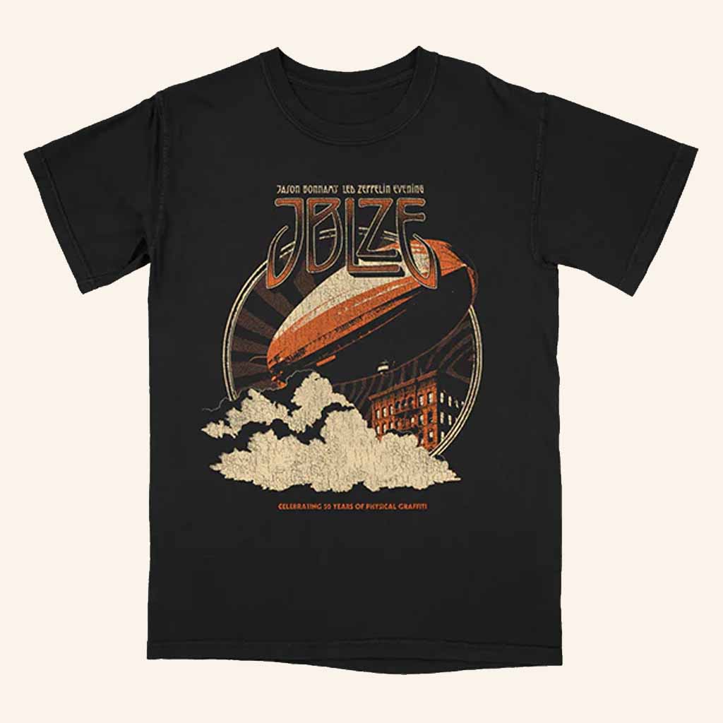 Jason Bonham Merch JBLZE Physical Graffiti Black T-Shirt Gift Ideas For Music Lovers