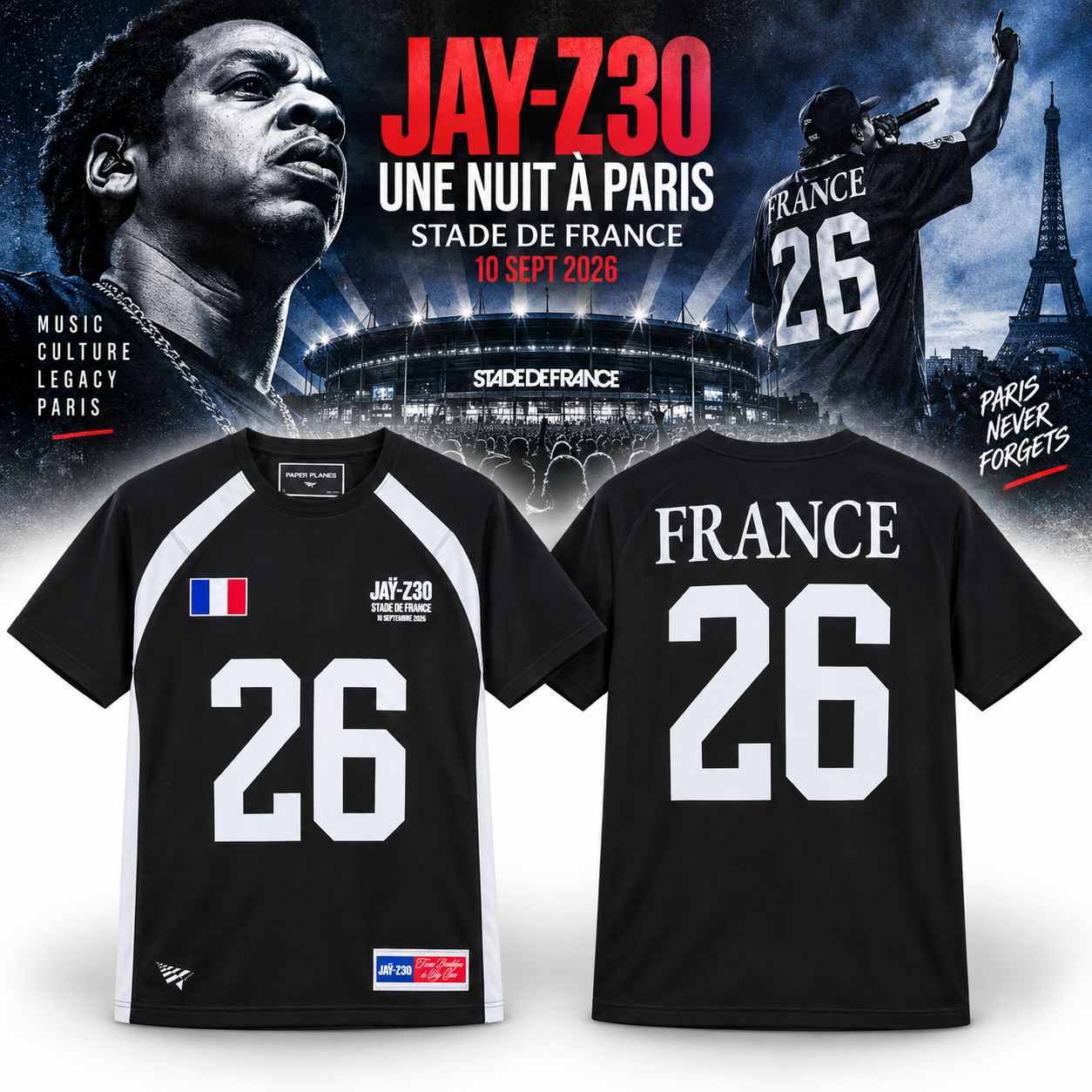 JAY-Z30 Stade de France Paris Jersey Merch September 10 2026 1 - Unicasport JAY-Z30 Stade de France Paris Jersey Merch September 10 2026