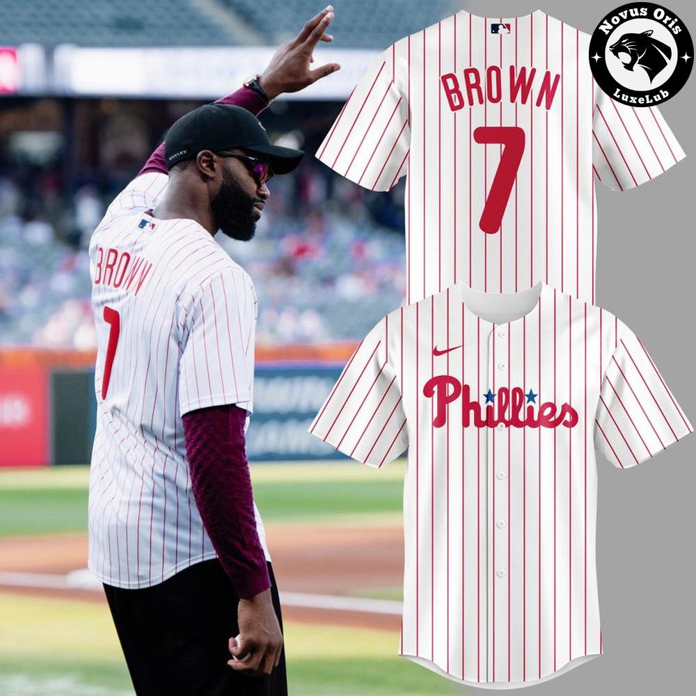 Jaylen Brown 7 Philadelphia Phillies Red Pinstripe Baseball Jersey 1 - Unicasport Jaylen Brown 7 Philadelphia Phillies Red Pinstripe Baseball Jersey