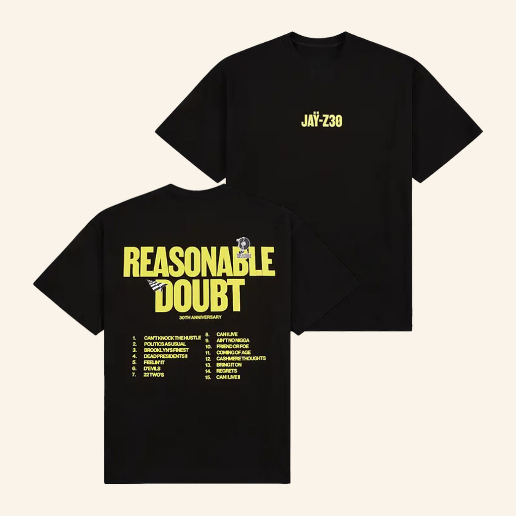JayZ30 Merch 2026 JAYZ30 Reasonable Doubt Tracklist Shirt JAYZ 30th Anniversary Merch Black