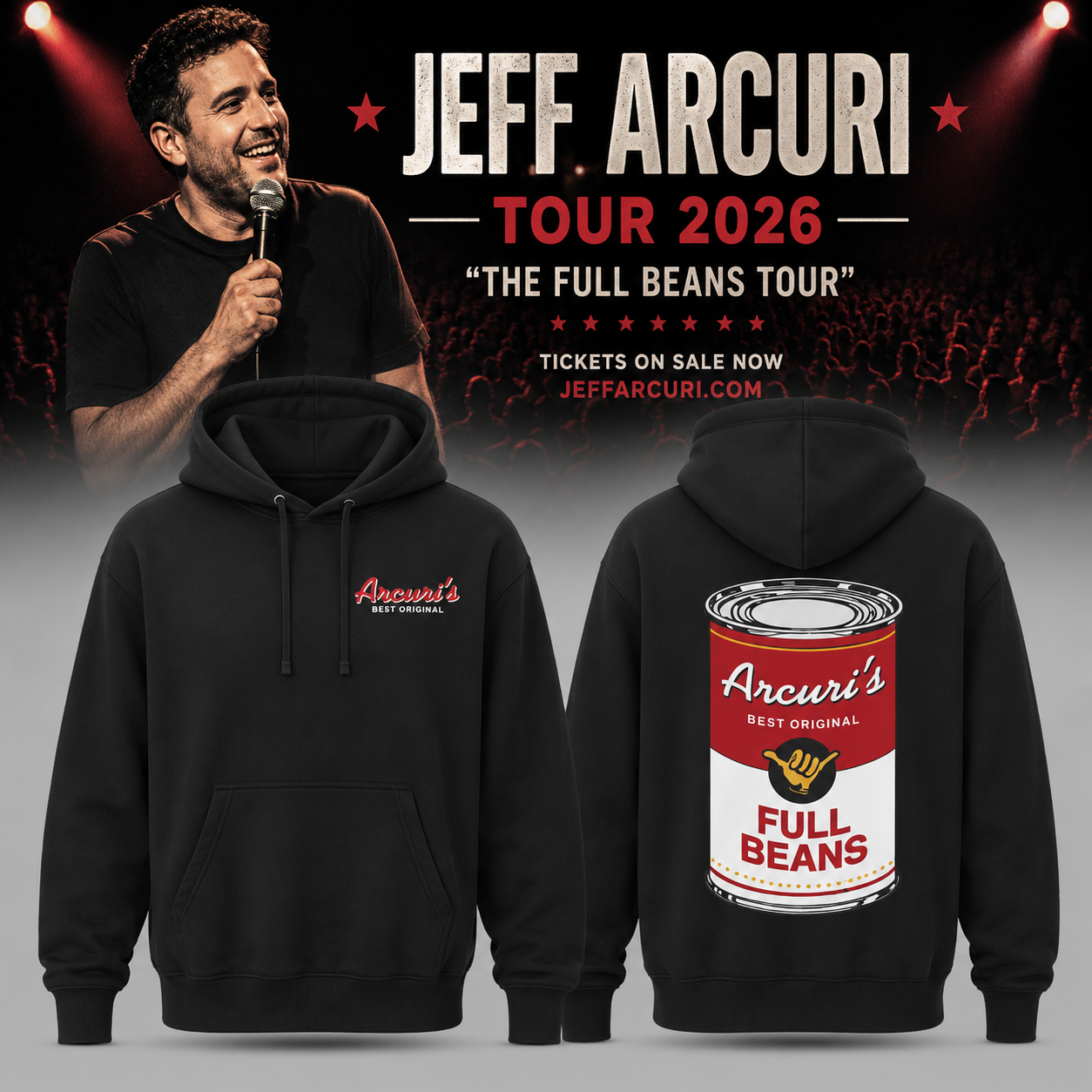 Jeff Arcuri Full Beans Black Tour Hoodie