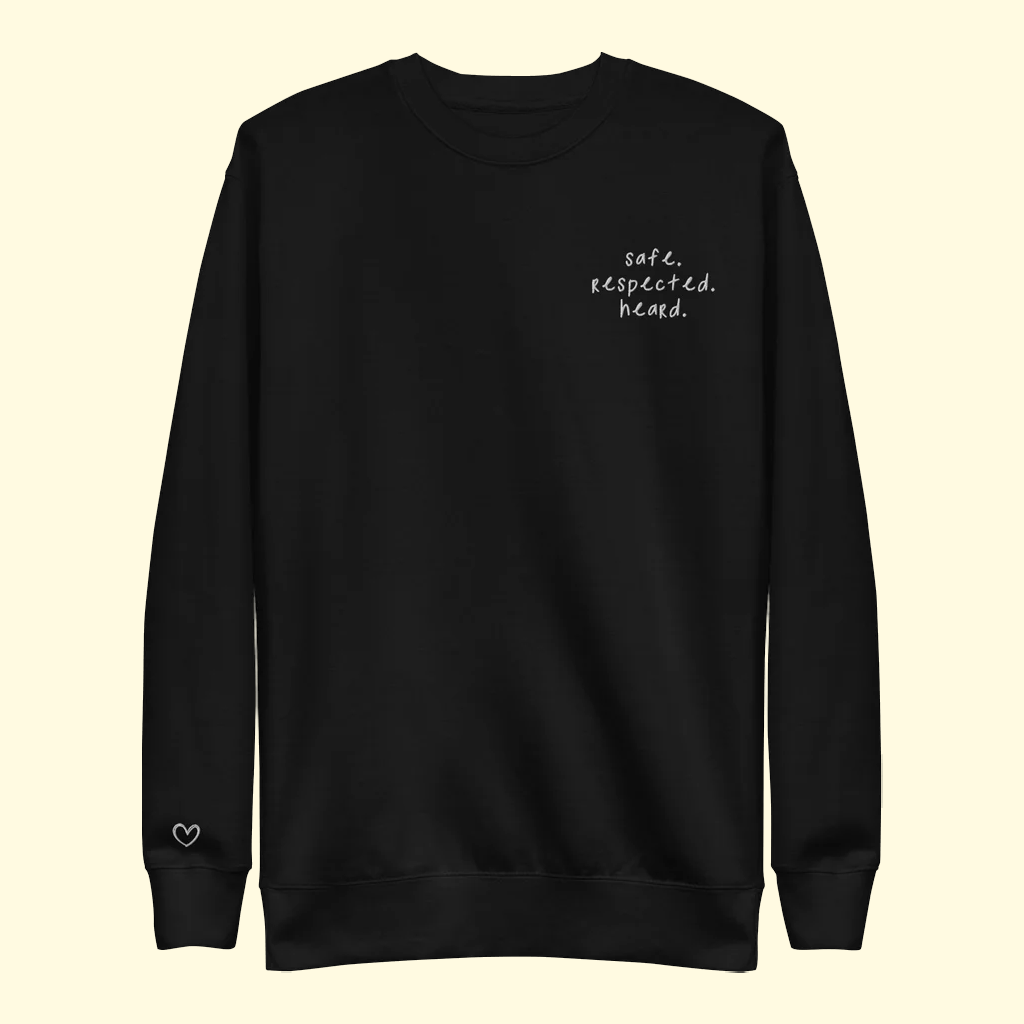 Jen Hamilton Merch Safe Respected Heard Embroidered Sweatshirt Jen Hamilton Apparel Gift For Lovers Merch 2026