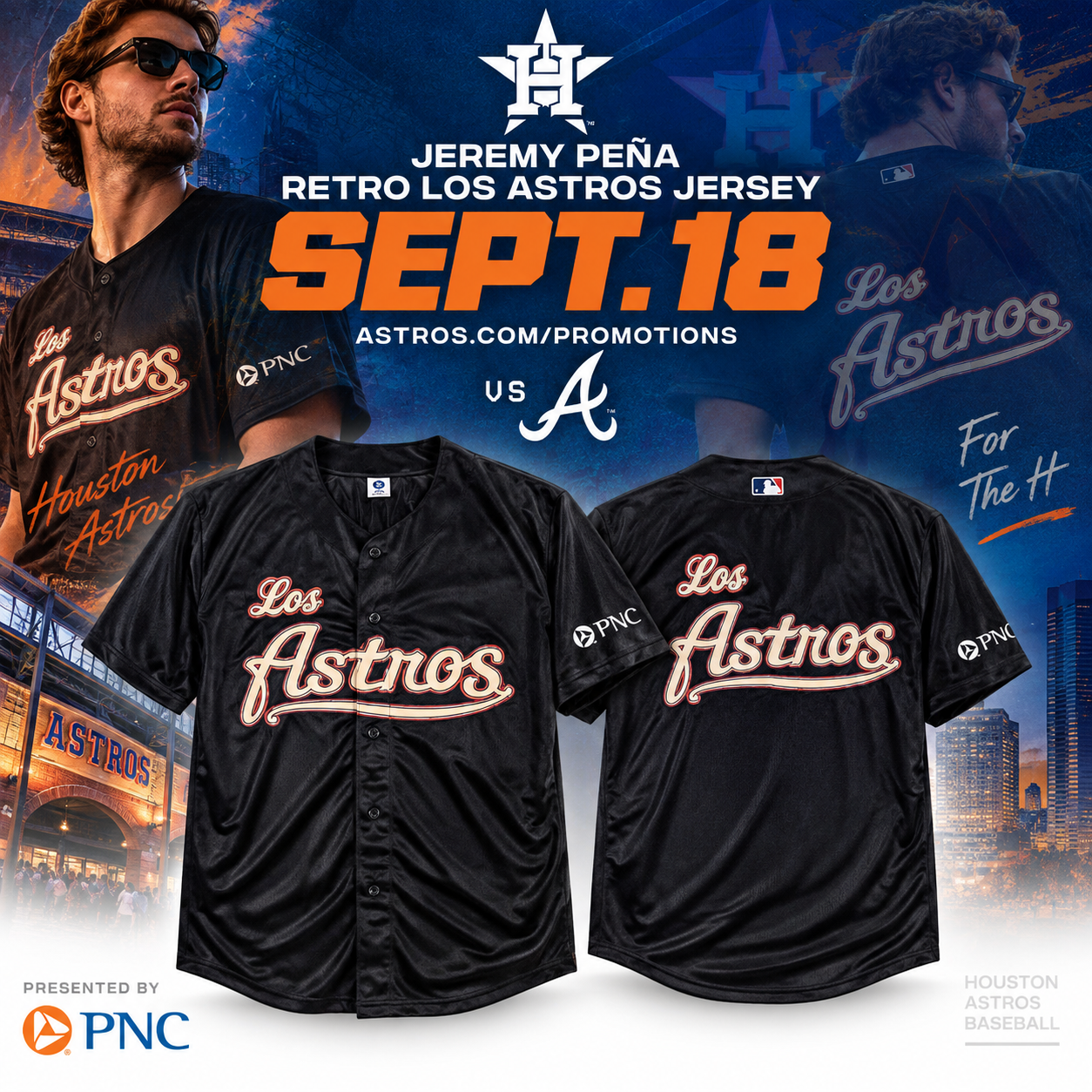 Jeremy Pena Retro Los Astros Jersey Houston Astros vs Atlanta Braves September 18 2026 Daikin Park Houston Texas Jersey Merch 1 - Unicasport Jeremy Pena Retro Los Astros Jersey Houston Astros vs Atlanta Braves September 18 2026 Daikin Park Houston Texas Jersey Merch