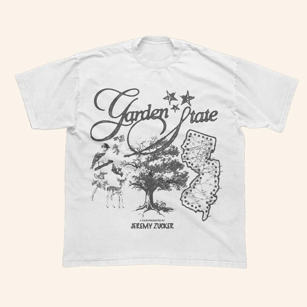 Jeremy Zucker Merch Garden State Map TShirt Unique Gifts For Music Lovers