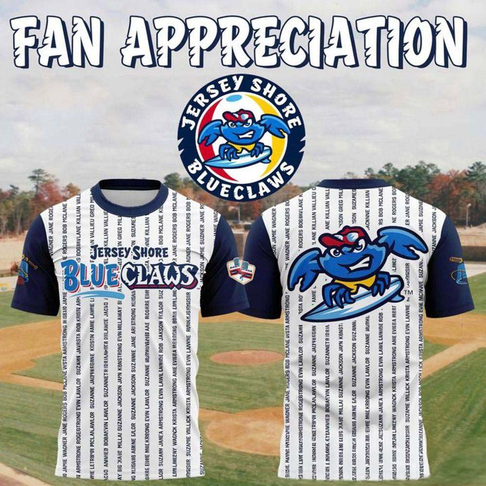 Limited Edition Jersey Shore BlueClaws Fan Appreciation 2026 Shirt