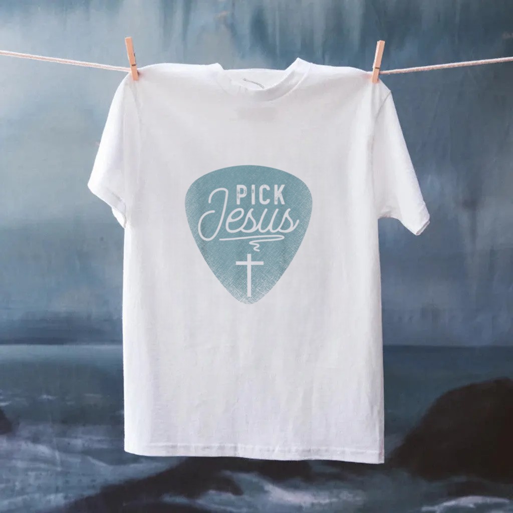 Jesus Guitar Pick Music Religious Guitar Player Shirt