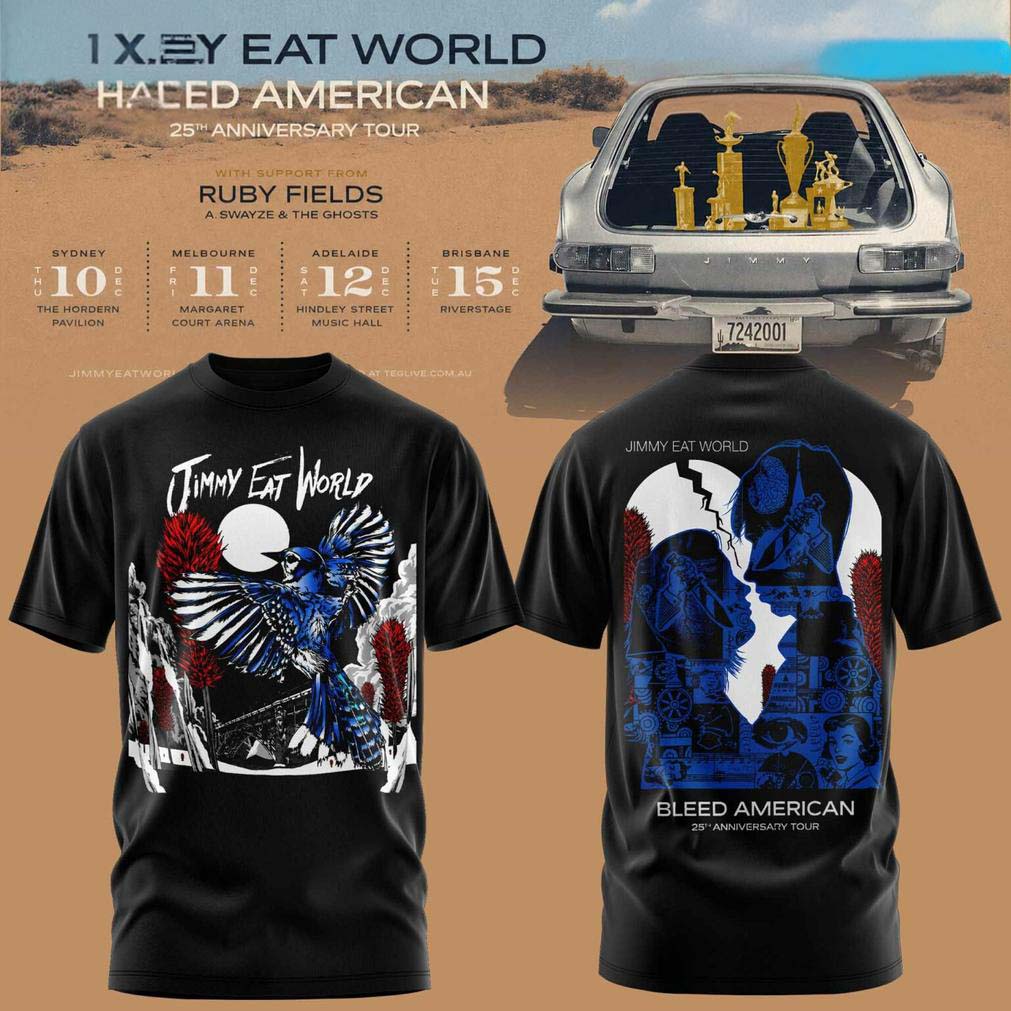 Jimmy Eat World Black Blue Concert Art T Shirt