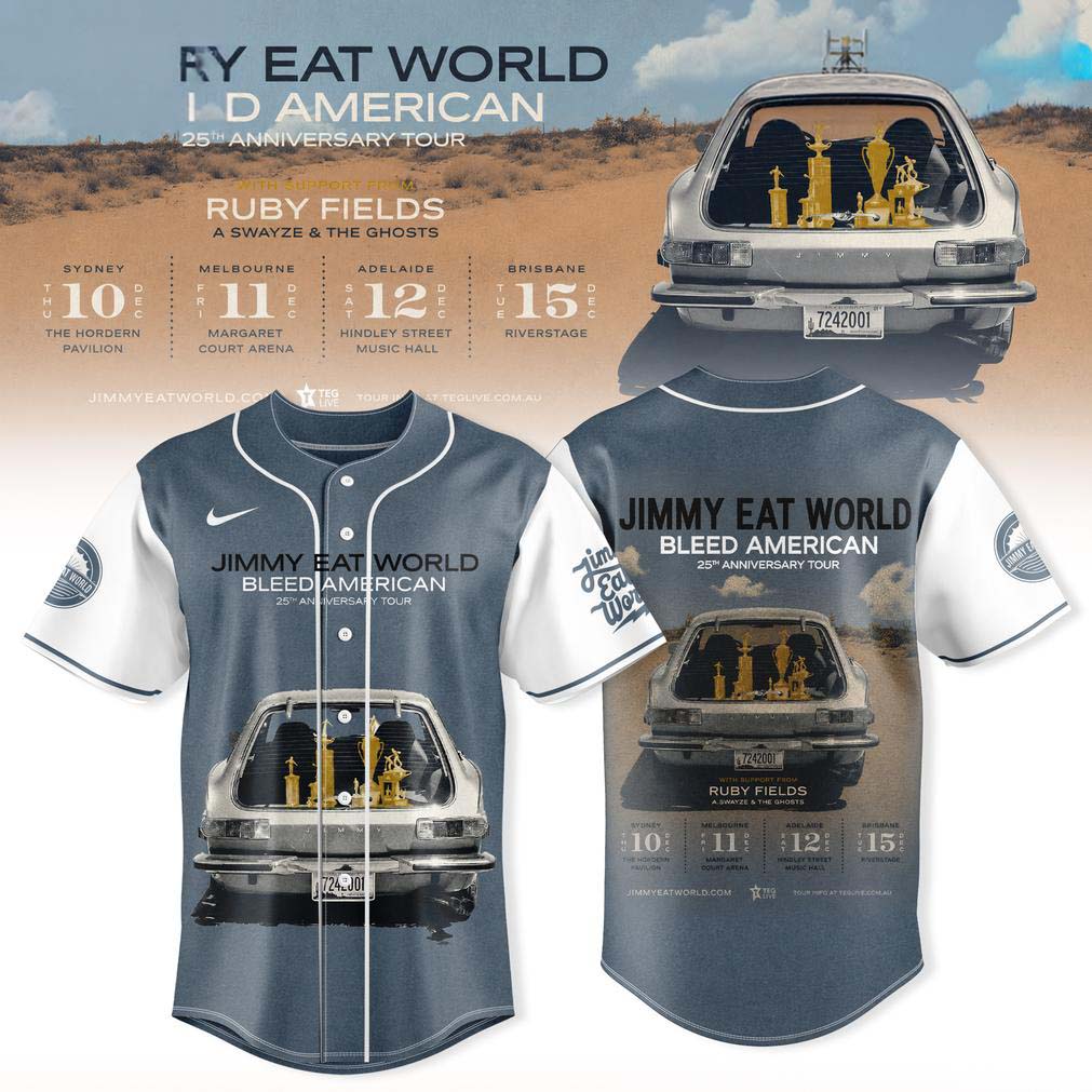 Jimmy Eat World Gray Tour 2026 Baseball Jersey