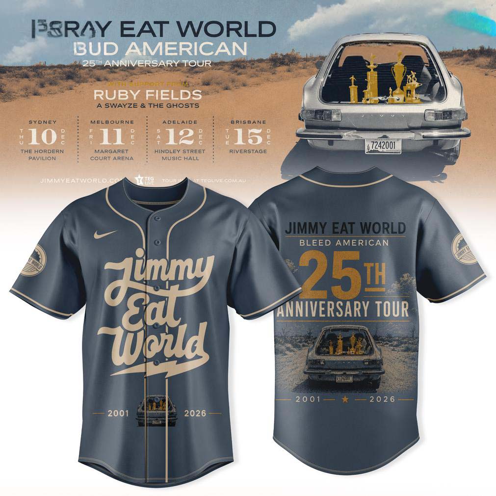 Jimmy Eat World Gray and Gold Anniversary Baseball Jersey