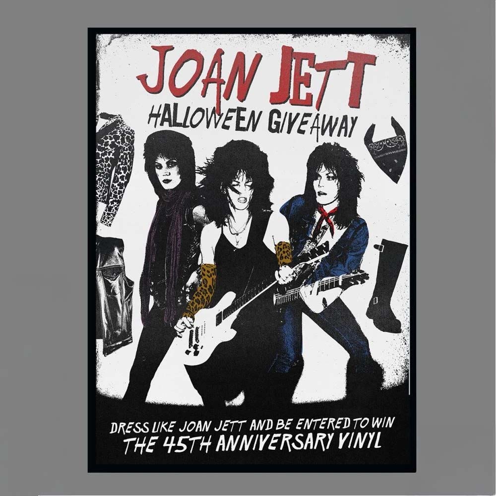 Joan Jett Halloween Giveaway Dress Like Joan Jett And Be Entered To Win The 45th Anniversary Vinyl Graphic Poster