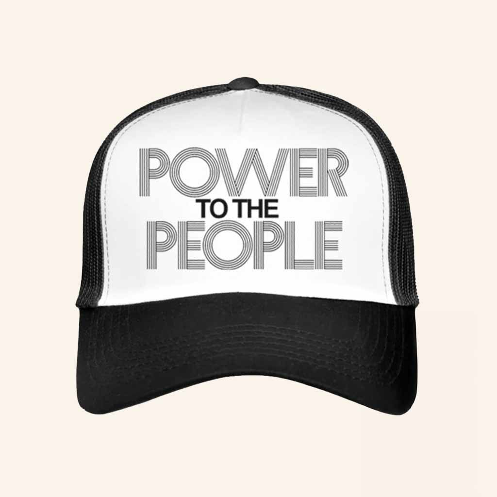 John Lennon Merch Power To The People Trucker Hat Gift Ideas For Brother