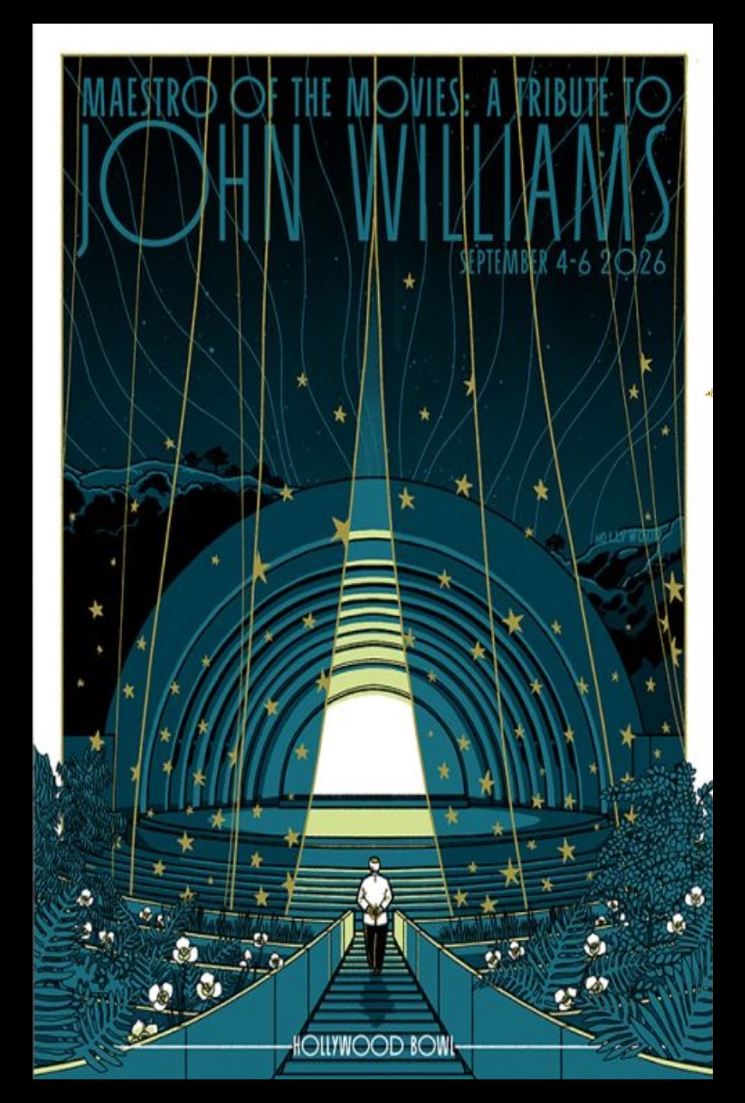 John Williams Maestro of the Movies Sep 4-6 2026 Hollywood Bowl Los Angeles CA Concert Poster Merch