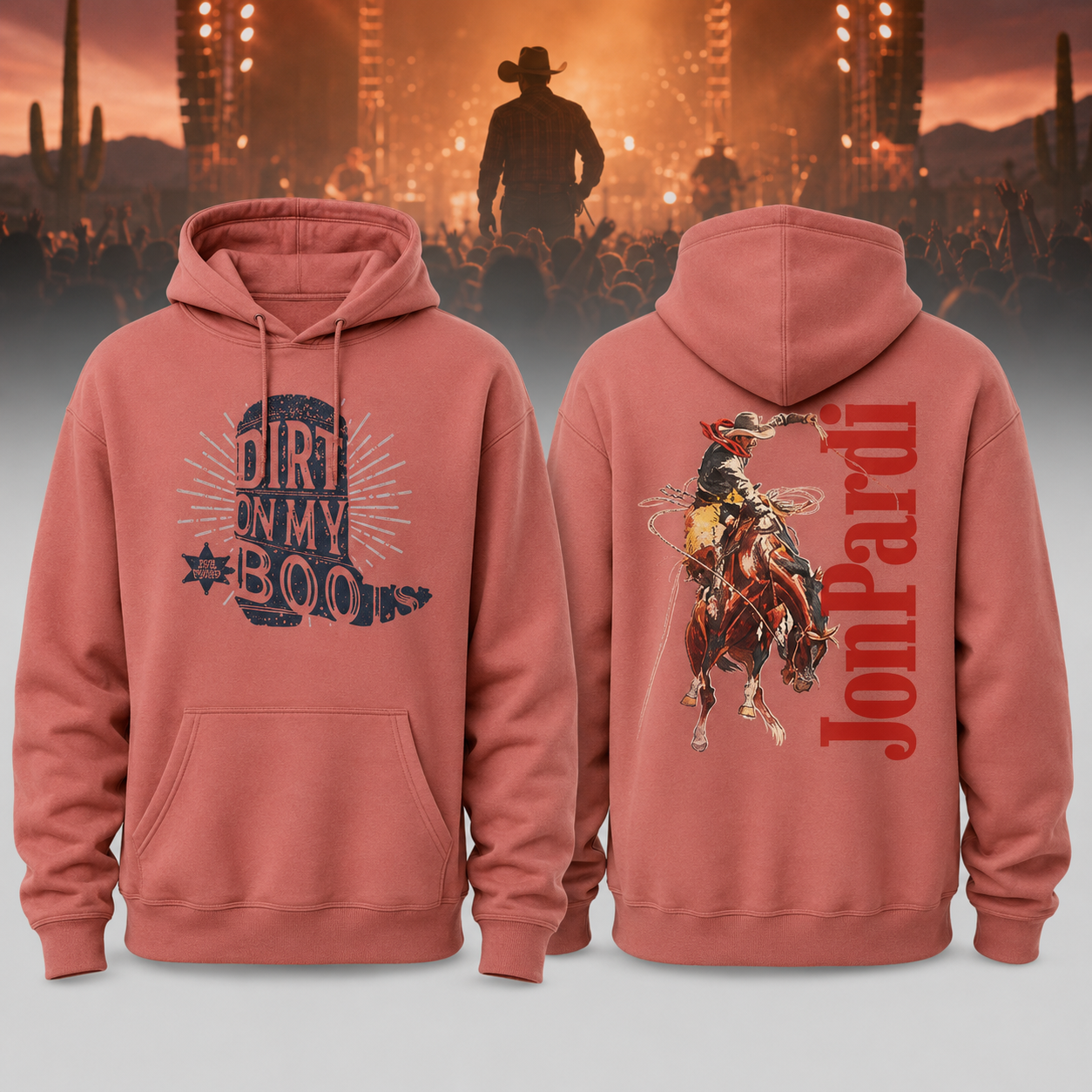 Jon Pardi Dirt On My Boot Hoodie - 2026 Concert Tour Pullover Graphic Sweatshirt Gift Idea for Fans
