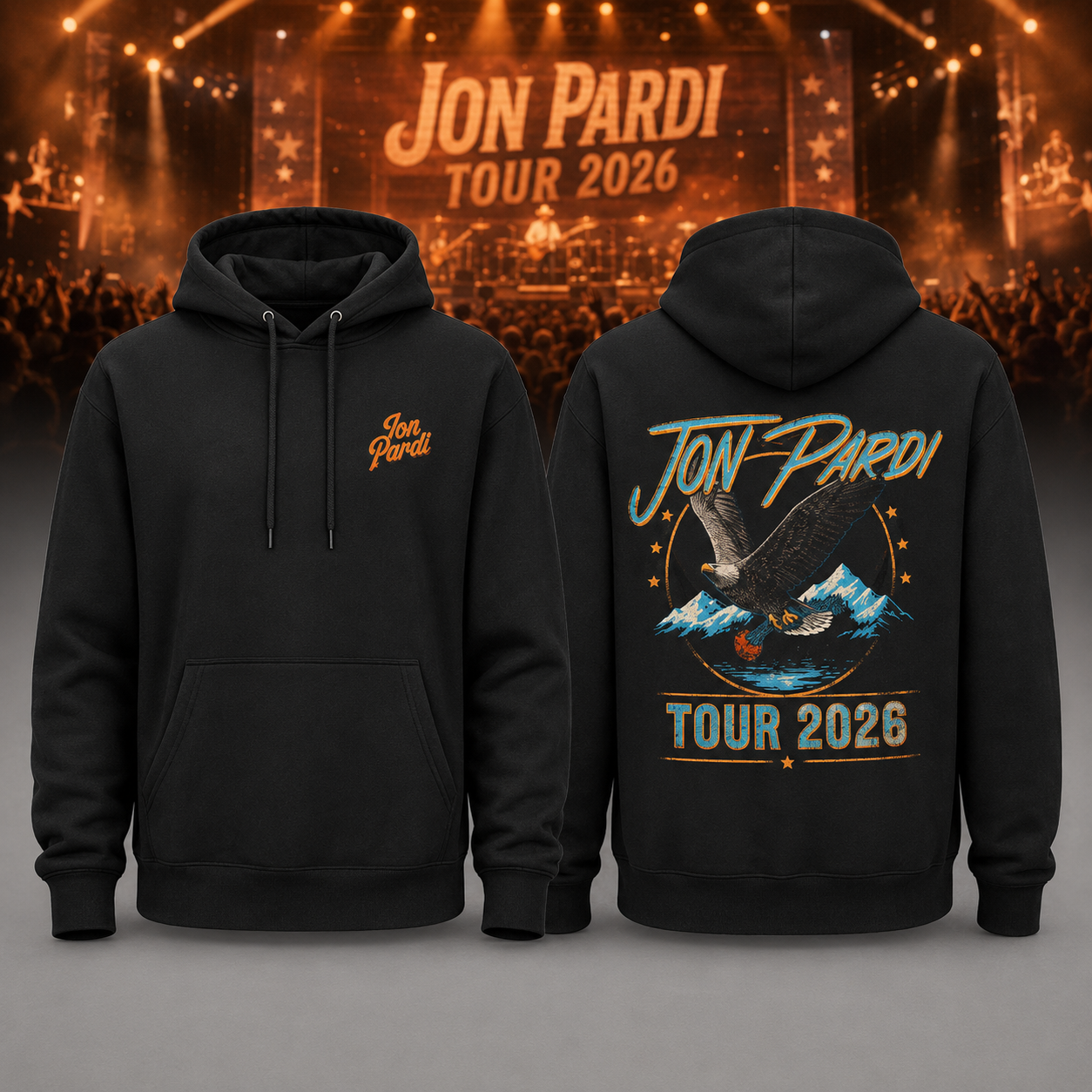 Jon Pardi 2026 Tour Soaring Eagle Pullover Hoodie - Best Gift for Fans