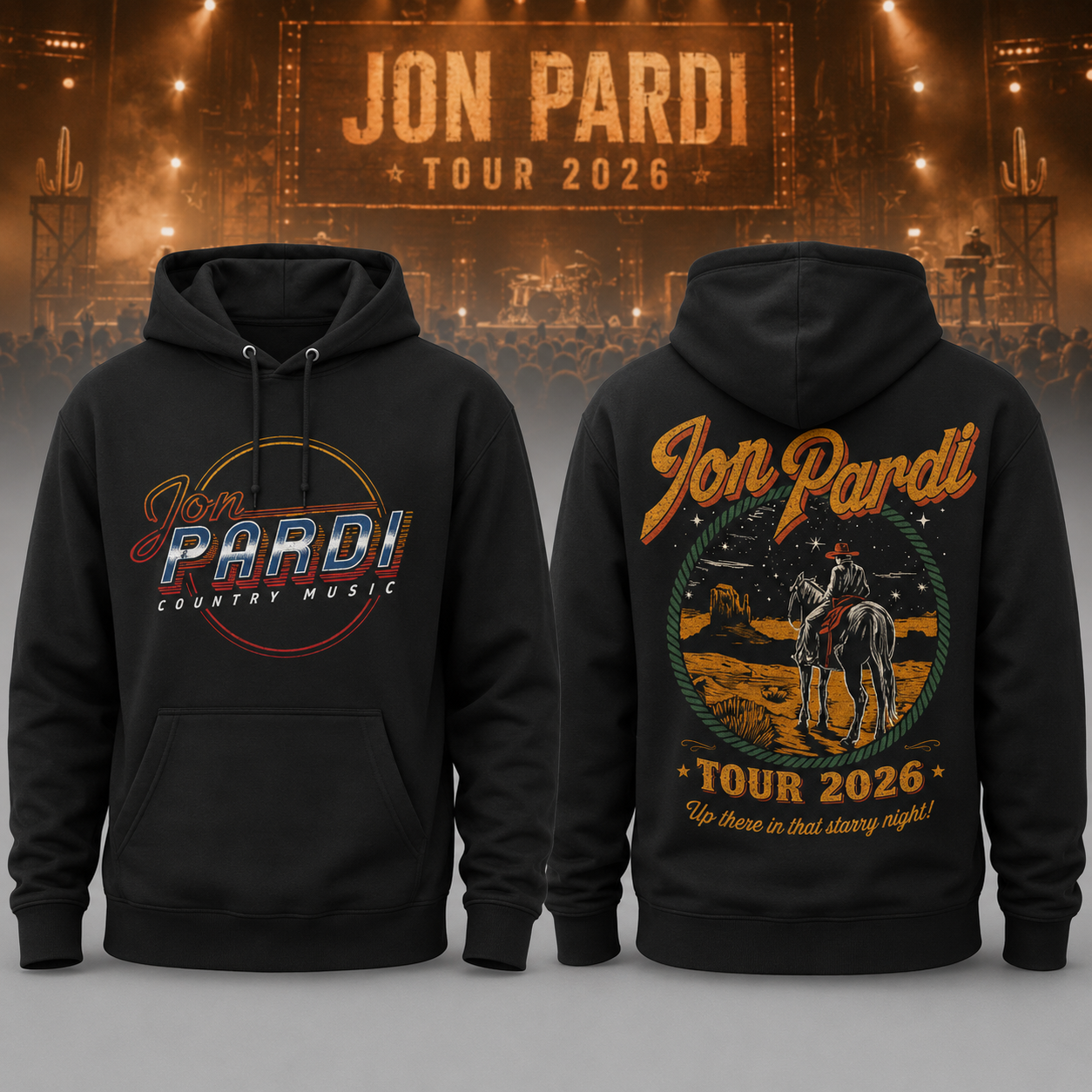 Official Jon Pardi Tour 2026 Starlight Hoodie - Comfort Country Music Concert Merchandise, Unique Gift for Fans