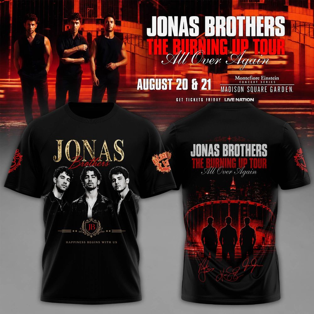 Jonas Brothers The Burning Up Tour 2026 Limited Edition T-Shirt