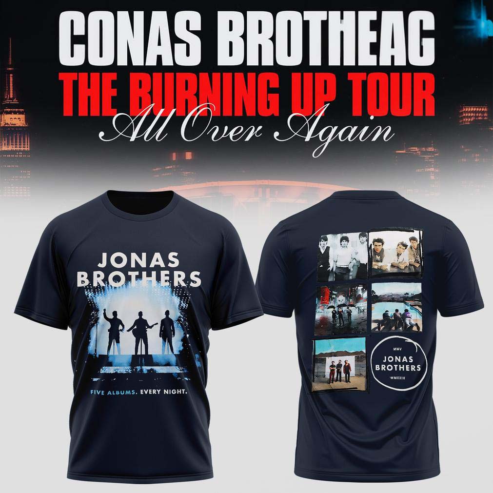 Jonas Brothers The Burning Up Tour All Over Again 2026 Edition Tee