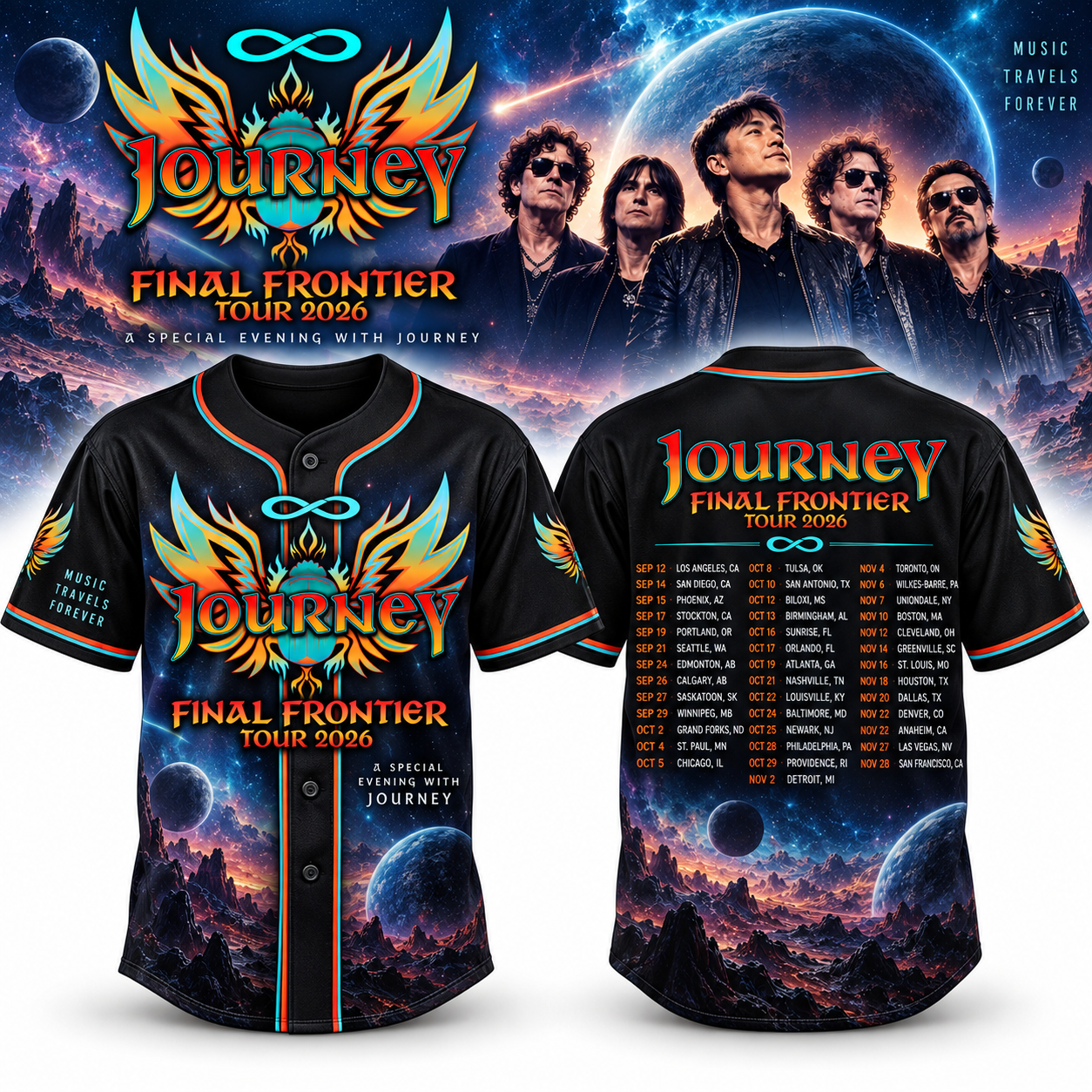 Journey Final Frontiger 2026 Tour Jersey Merch 2 - Unicasport Journey Final Frontiger 2026 Tour Jersey Merch