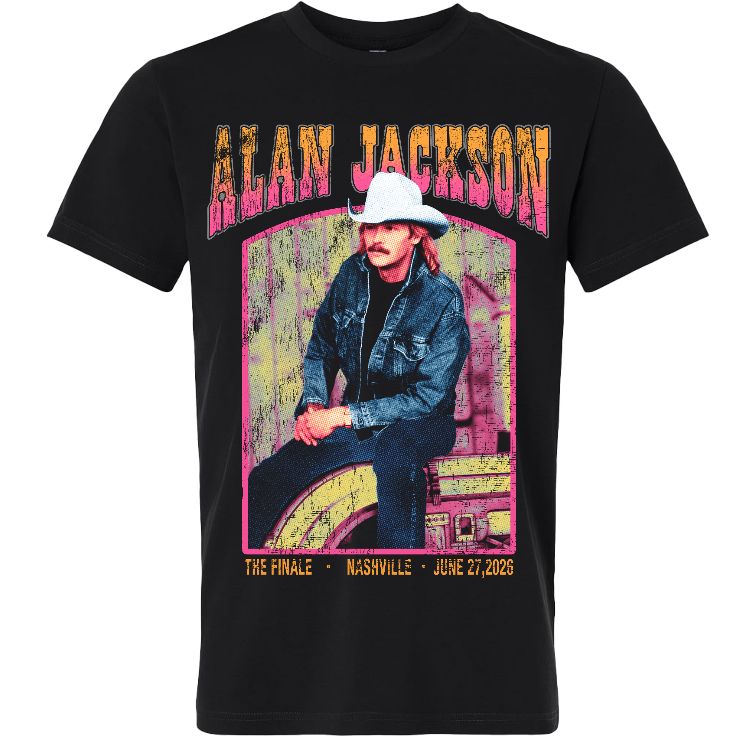 Jukebox Sitting Alan Graphic Black T-Shirt