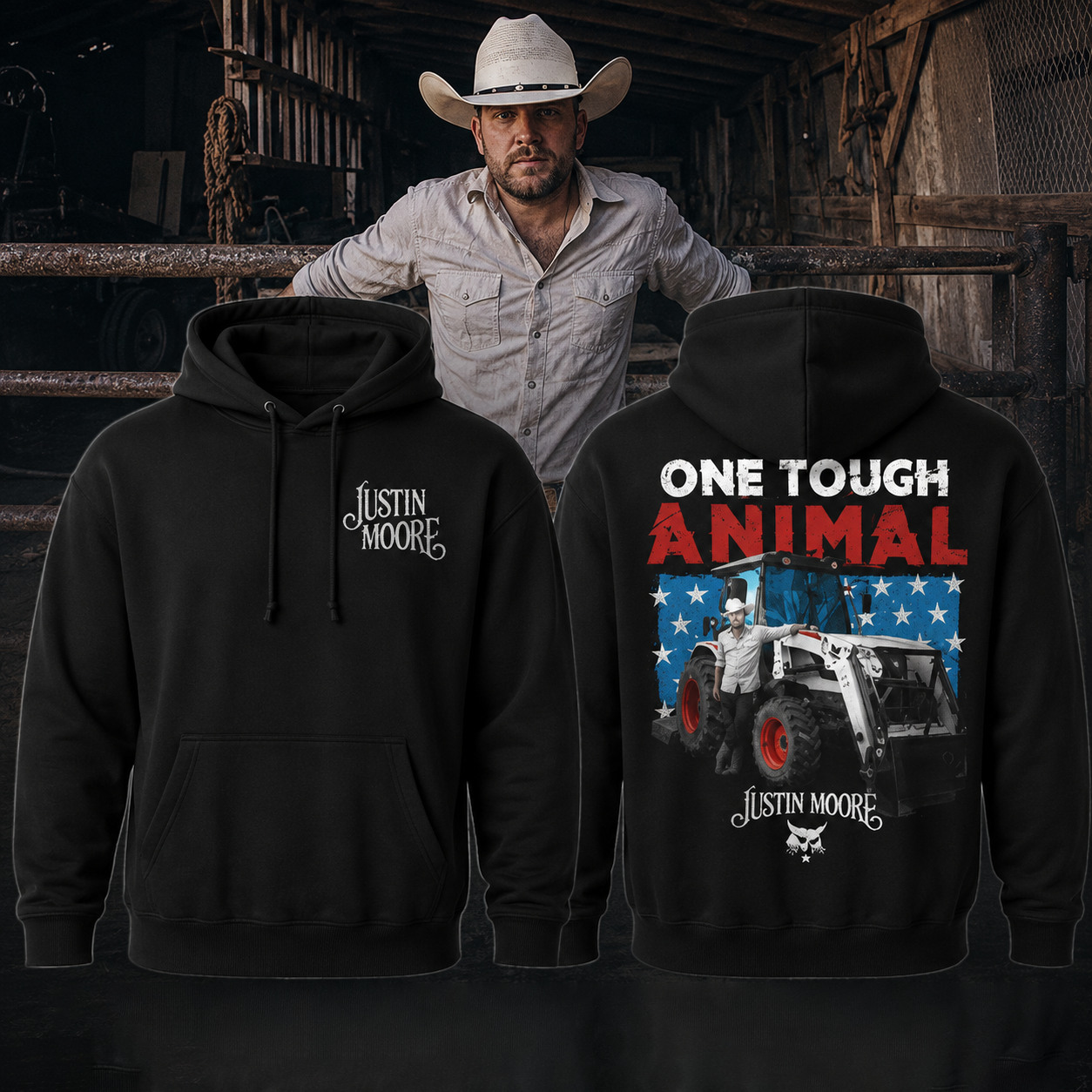 Justin Moore 2026 Tour Merch One Touch Animal Hoodie Gift For Fans