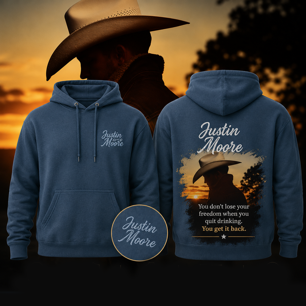Justin Moore Tour 2026 Quit Drinking Hoodie Country Music Gift For Fans