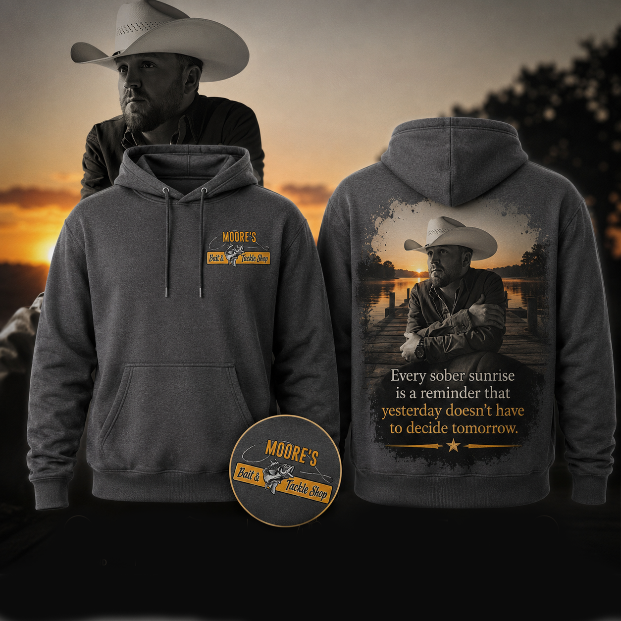 Justin Moore Tour 2026 Sober Sunrise Hoodie Country Music Fan Gift