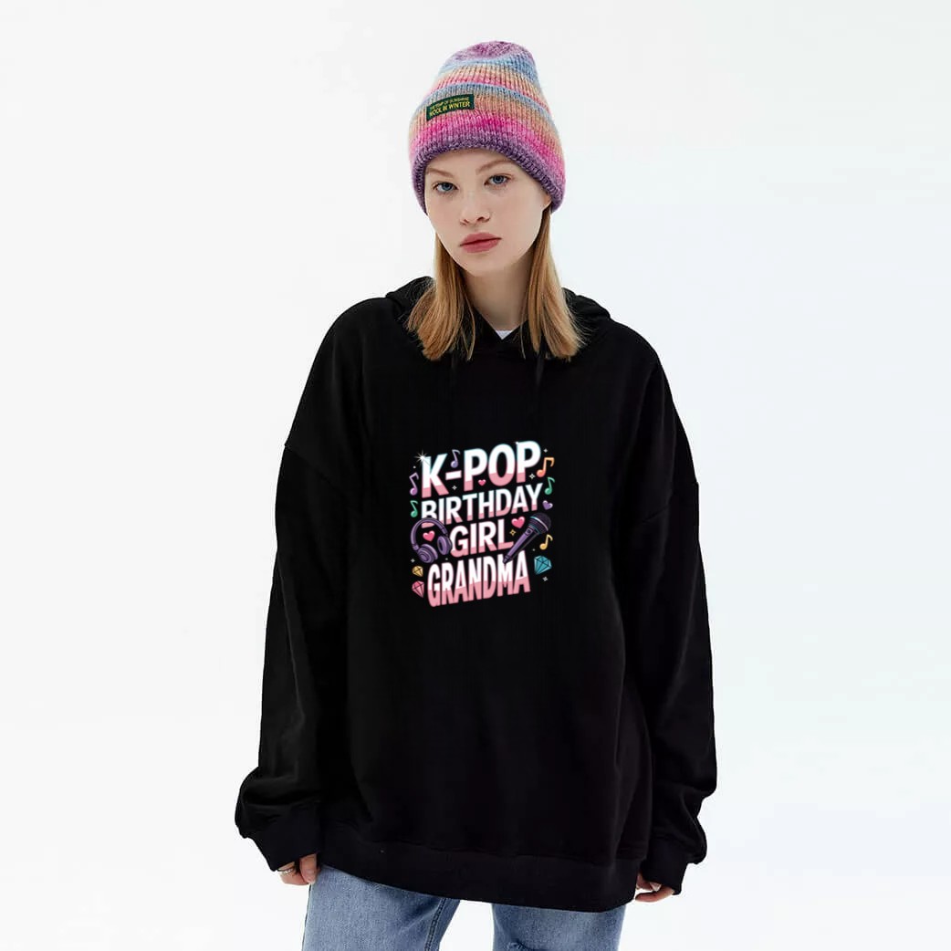 K Pop Birthday Girl Grandma Korean Pop Outfit Kpop Girls Pullover Graphic Hoodie