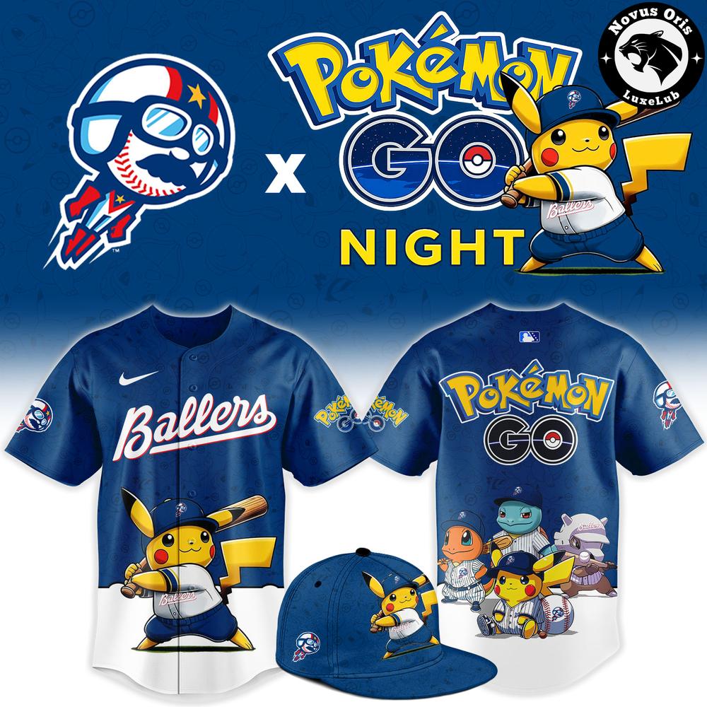 Kannapolis Cannon Ballers x Pokemon GO Night Limited Edition Custom Baseball Jersey 1 - Unicasport Kannapolis Cannon Ballers x Pokemon GO Night Limited Edition Custom Baseball Jersey