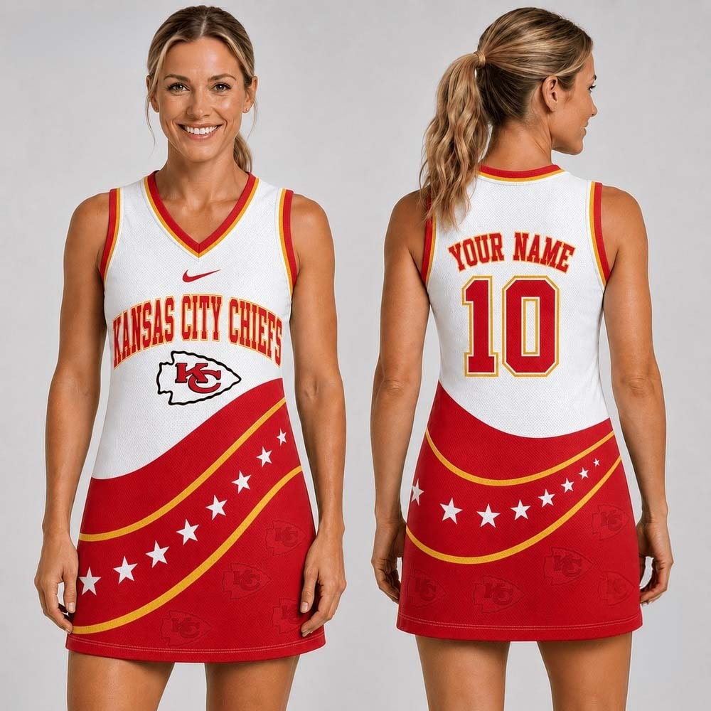 Kansas City Chiefs Bold Team Pride Women's Jersey Dress Game Day Collection 2 - Unicasport Kansas City Chiefs Bold Team Pride Women's Jersey Dress Game Day Collection