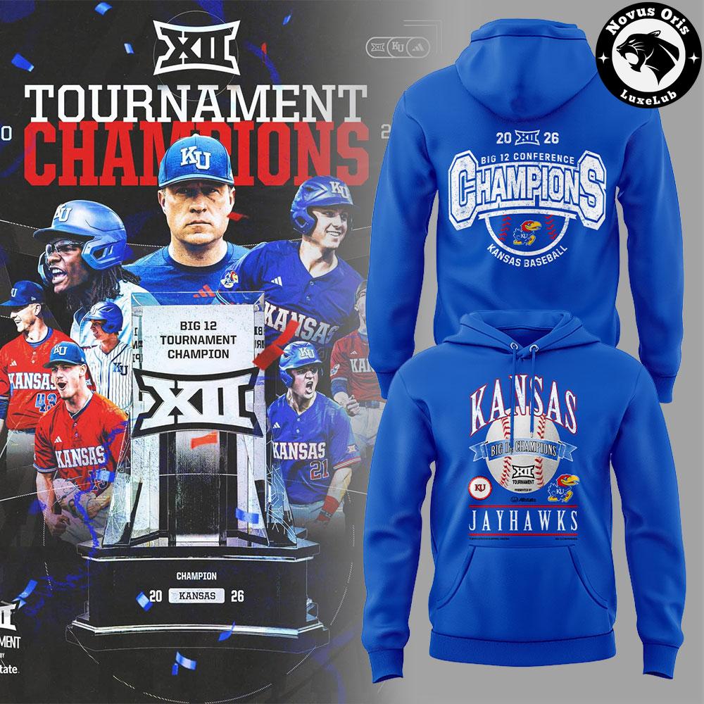 Kansas Jayhawks 2026 Big 12 Tournament Champions Hoodie