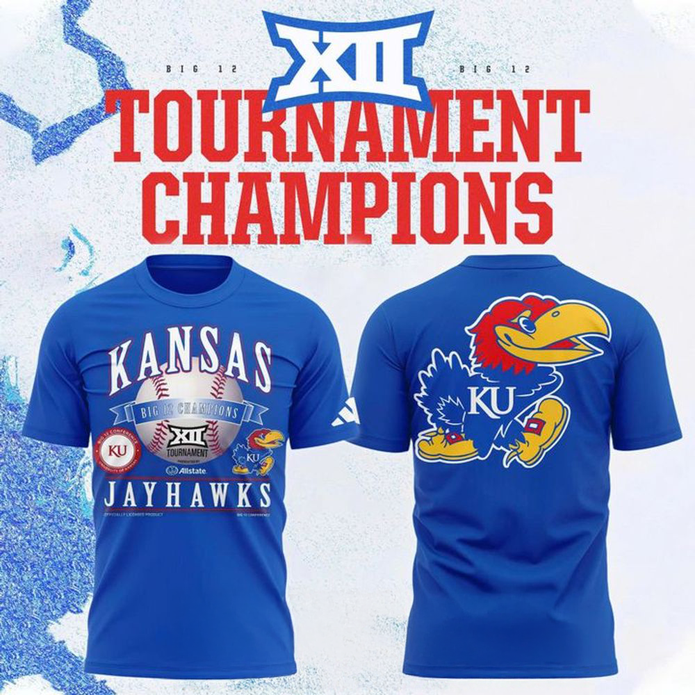 Kansas Jayhawks Blue 2026 Big 12 Baseball Tournament Champions Locker Room Shirt