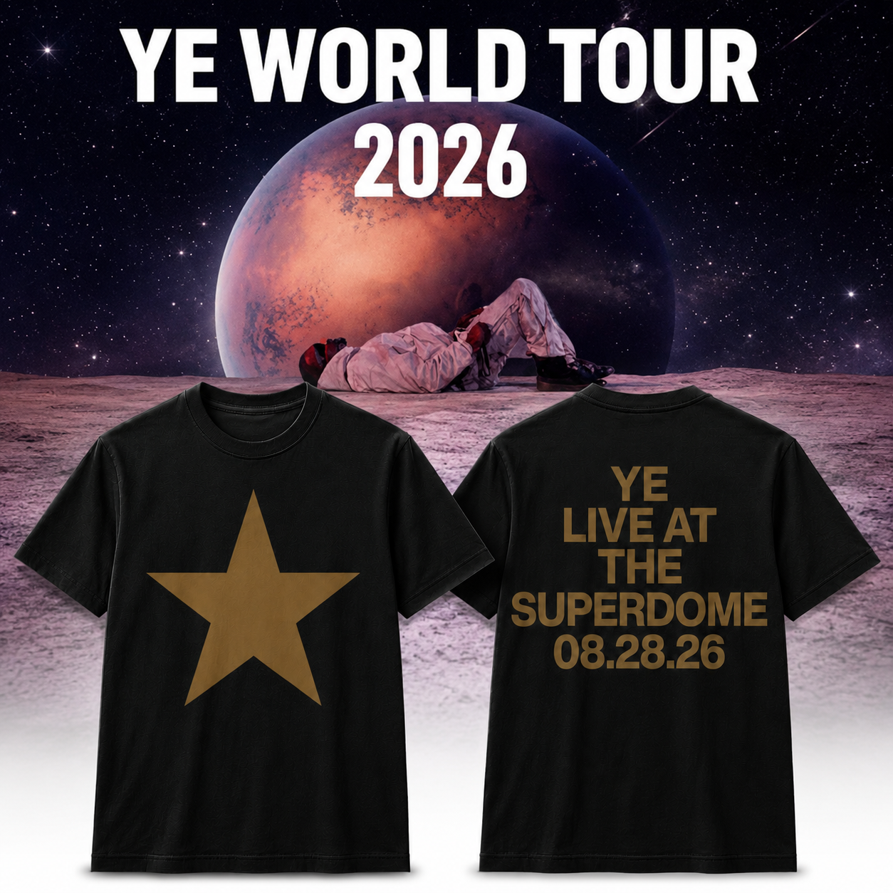 Kanye West Caesars Superdome New Orleans August 28 2026 Event Shirt