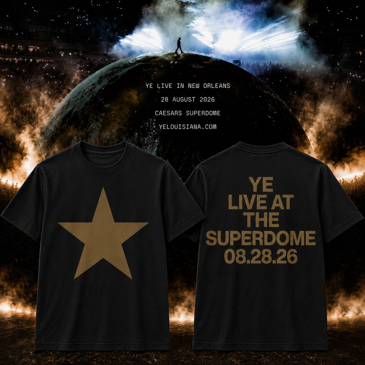 Kanye West Caesars Superdome New Orleans August 28 2026 Event Shirt