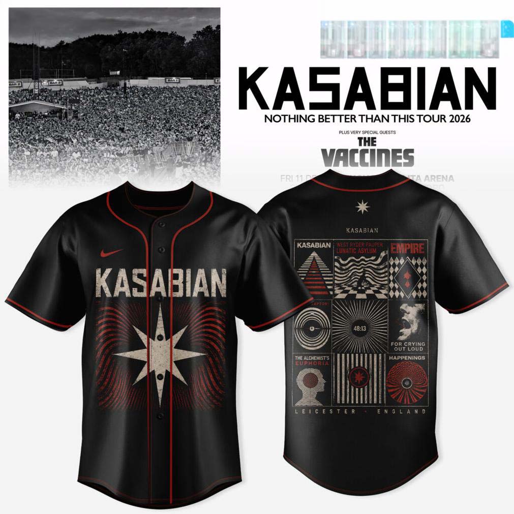 Kasabian Black and Red Concert Baseball Jersey