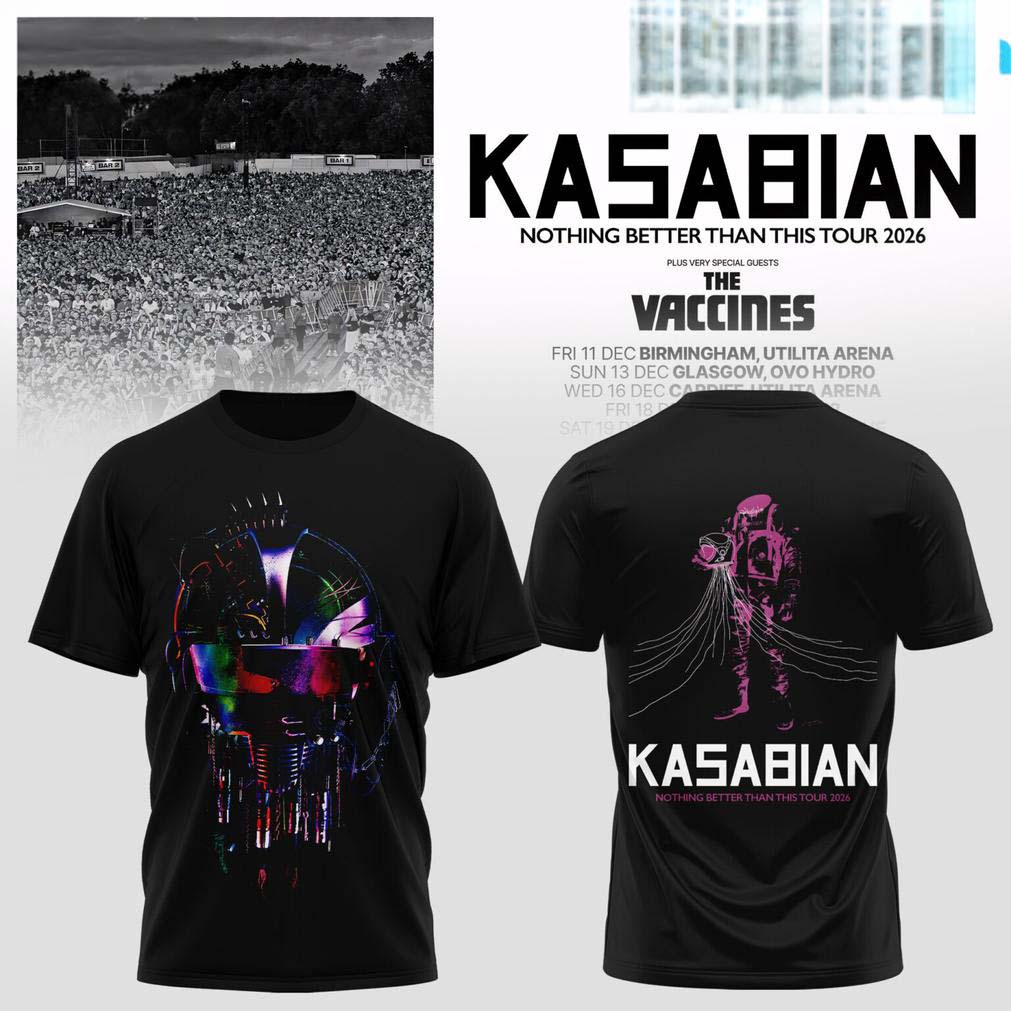 Kasabian Black Neon Art Music Tour T Shirt