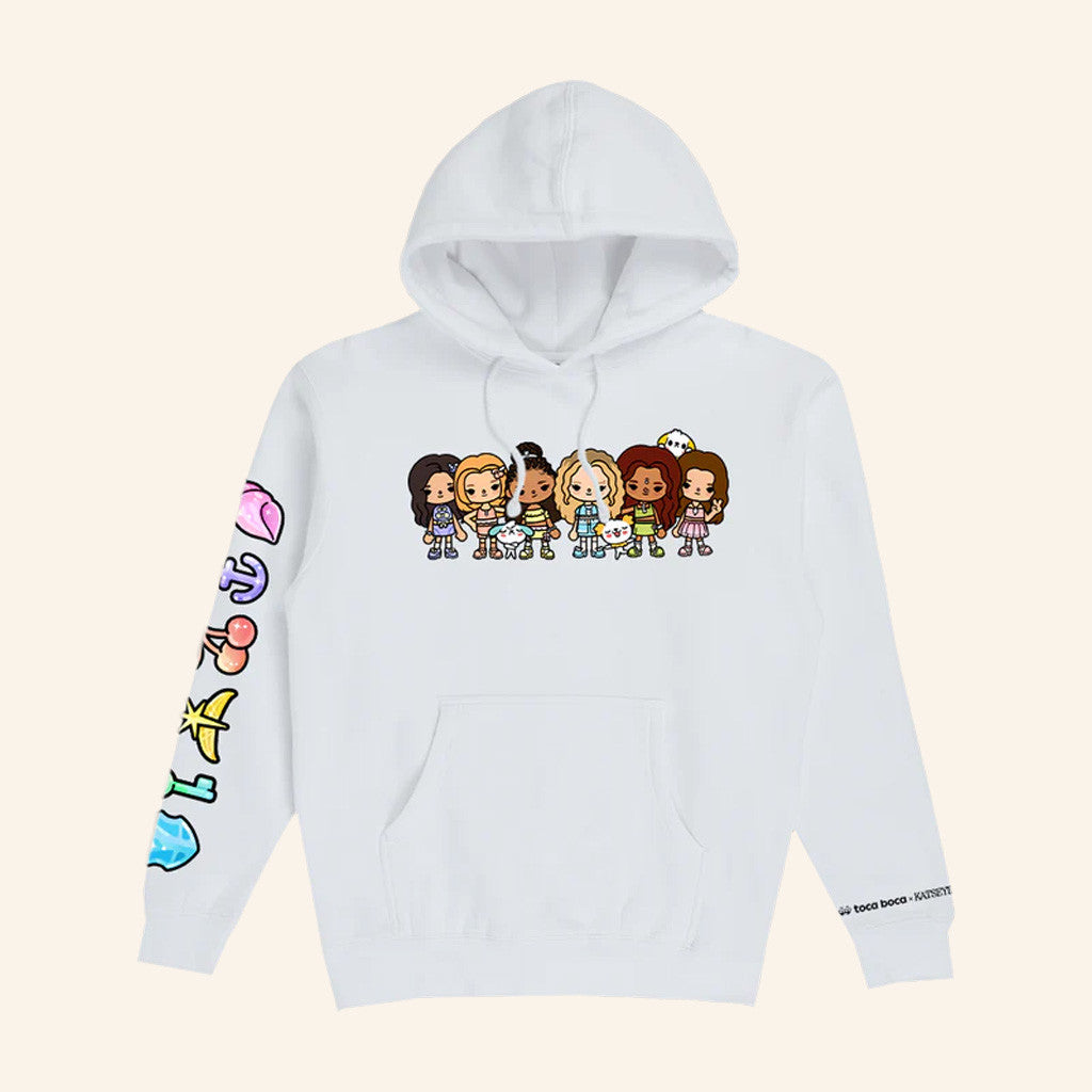 Katseye Merch Katseye X Toca Boca White Hoodie Gifts For Best Friends