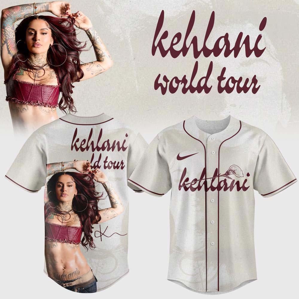 Kehlani World Tour Portrait White Baseball Jersey Ver2 Tour Collection 1 - Unicasport Kehlani World Tour Portrait White Baseball Jersey Ver2 Tour Collection